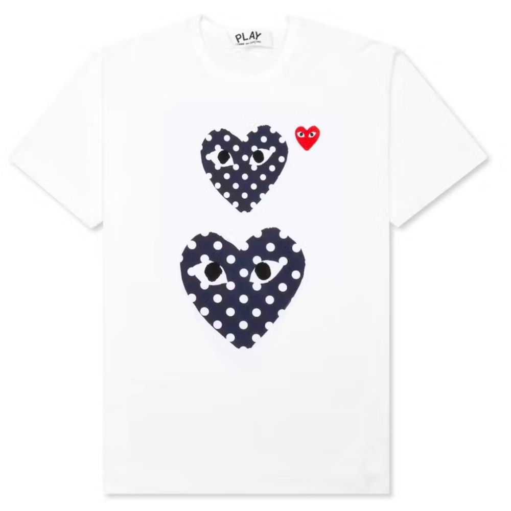 Comme Des Garçons Play T-shirt - Navy Polka Dot Duo